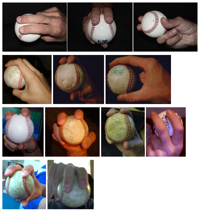Two-seam fastball grip images